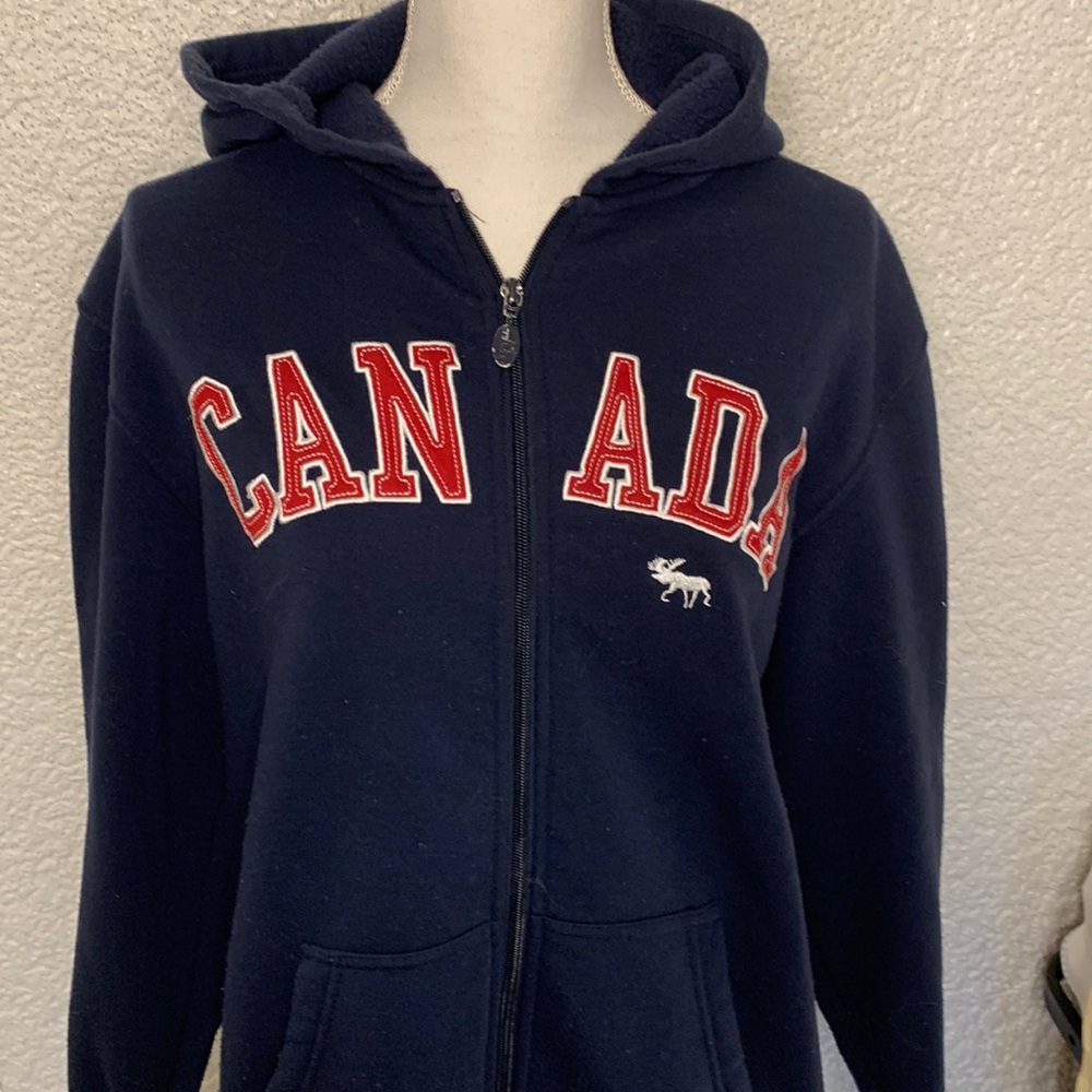 Teepee Canada Navy Hoodie Sweatshirt Unisex Size Small